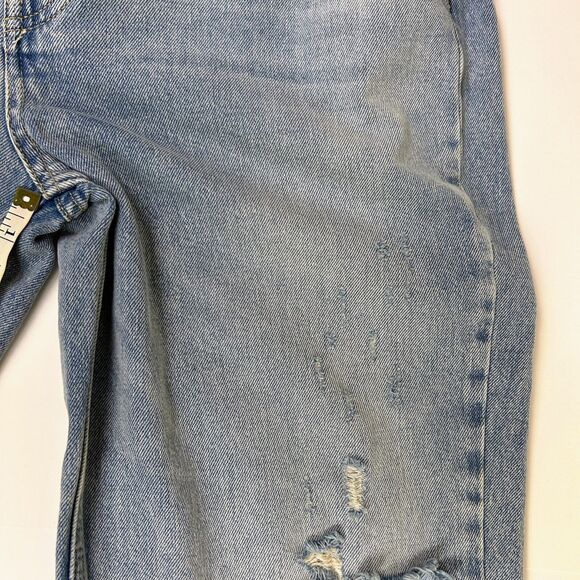 We the Free People Lasso High Rise Jeans Distressed Light Wash Blue Denim Sz 30 - Picture 16 of 16